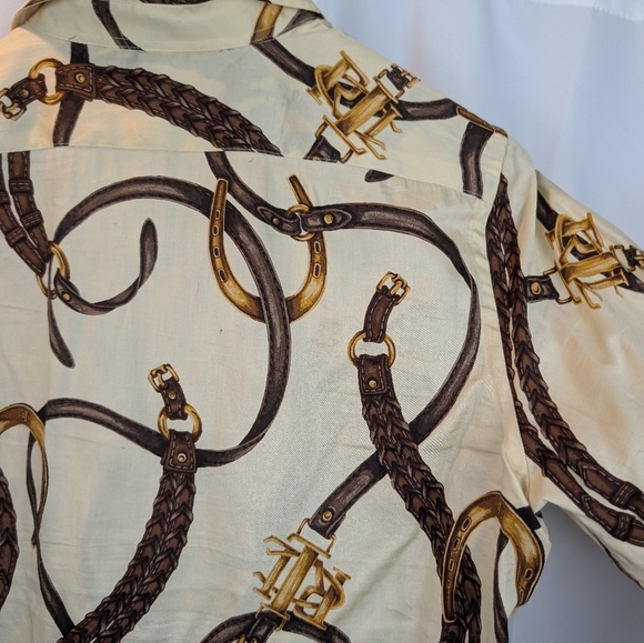 Ralph Lauren Women's Signature Design Cotton Button-Up Shirt Size L In EUC - Picture 7 of 8
